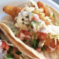 Battered Fish Tacos with Chipotle Cream